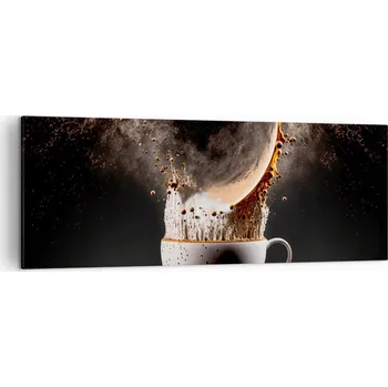 Obraz Foto obraz na plátně canvas 140x50 káva obývák ložnice na zeď velký