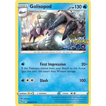 Sběratelská karetní hra Golisopod 026/078 - Pokémon GO Typ karty: Reverse Holo