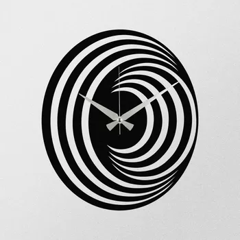 Hodiny Nástěnné hodiny Circles S017 Black, 48 x 48 cm, černá