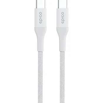 Mobilní telefon Epico Braided PD Cable 1,2m USB-C to USB-C - bílá