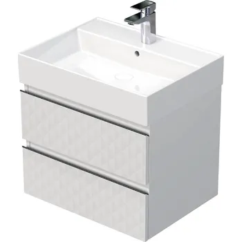 Nábytek Koupelnová skříňka s umyvadlem SAT Cube Way 60x47,5x46 cm bílá mat CUBE3D46602ZBSAT - CUBE3D46602ZBSAT