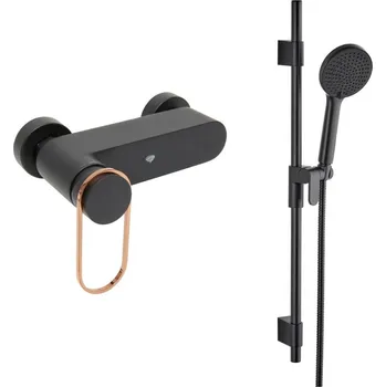 Sprchová baterie SAT Fusion se sprchovým setem 150 mm černá matná SATBSFU268CPCBRSET - SATBSFU268CPCBRSET