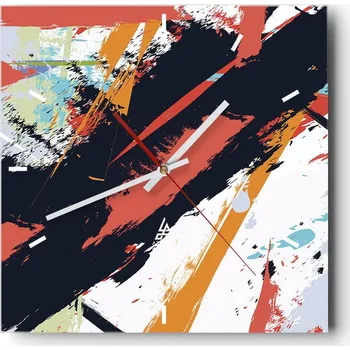 Hodiny Velké nástěnné hodiny 40x40 Abstrakce Skleněné tiché hodiny