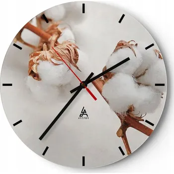 Hodiny Velké nástěnné hodiny 40x40 Květina Příroda Skleněné tiché hodiny