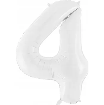 Balónek Fóliový balónek ČÍSLICE 4 BÍLÝ, 92 cm
