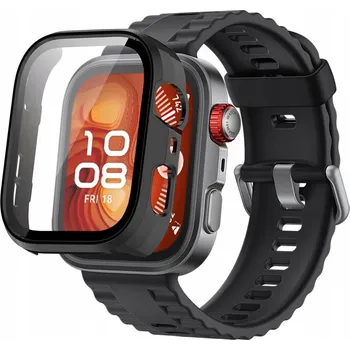Pouzdro na mobilní telefon Ochranné Pouzdro a Sklo pro Huawei Watch Fit 4 Pro, Defense Case 2 v 1, černé