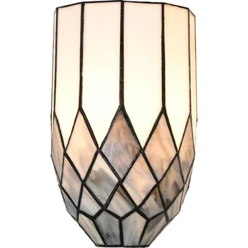 Nástěnné svítidlo Bílo-šedá nástěnná lampa Tiffany Paulette - 18*15*27 cm E14/ 1*25W