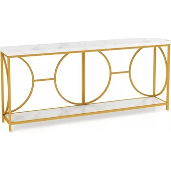 Konferenční stolek Konzolový Stolek Costway bílý 180 x 80 x 30 cm