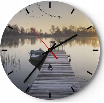 Hodiny Velké nástěnné hodiny 40x40 Krajina Skleněné hodiny Kulatý Tiché