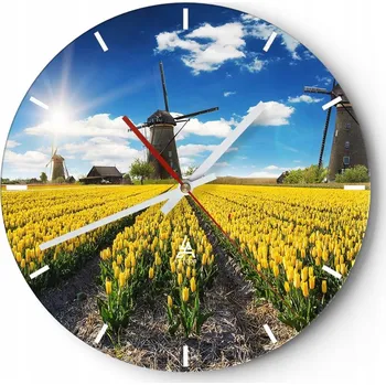 Hodiny Nástěnné hodiny do kuchyně 30x30 Krajina Skleněné hodiny do obýváku Tiché