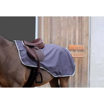 Deka pro koně Nepromokavá bederní deka EQUITHEME Tyrex 1200D s fleecem béžová 165cm