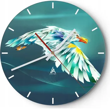 Hodiny Velké nástěnné hodiny 40x40 Abstrakce Skleněné hodiny Kulatý Tiché