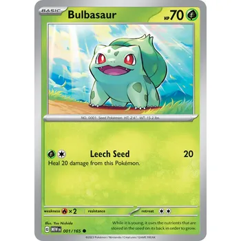 Sběratelská karetní hra Bulbasaur MEW 001/165 - reverse holo