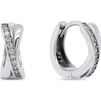 Náušnice Brilio Silver Půvabné kruhové stříbrné náušnice EA207W + 2 měsíce na vrácení zboží