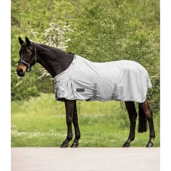 Jezdectví Deka proti hmyzu WALDHAUSEN Protect s břichem silver grey/grey 125cm (DOPRODEJ)