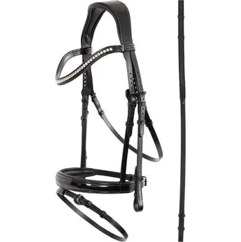 Uzdečka ANKY Metallic Patent s anglickým nánosníkem černá FULL