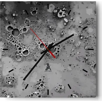 Hodiny Nástěnné hodiny do kuchyně 30x30 Kompozice Stylové hodiny na skle Loft Tiché