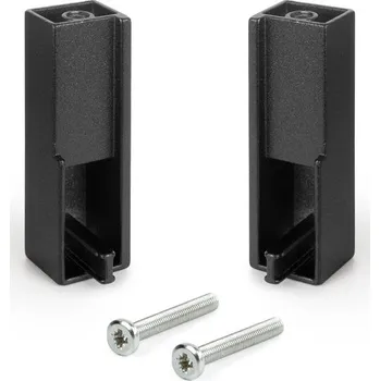 Šatní skříň EMUCA Držák hranaté šatní tyče, montáž z vrchu černý, pár