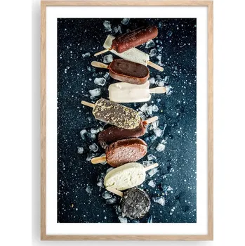 Obraz Plakát v rámu světlý dub do obýváku ložnice 50x70 zmrzlina moderní obraz