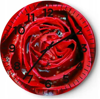 Hodiny Kuchyňské nástěnné hodiny 30x30 Květiny Moderní skleněné hodiny do obýváku Tiché