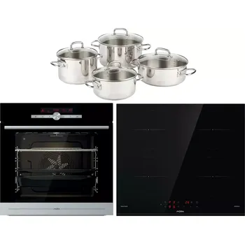 Kuchyňský spotřebič MORA VTS 785BXB + VDIT 631 FF + sada nádobí