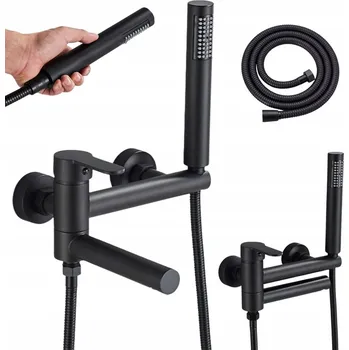 Vodovodní baterie Nástěnná vanová a sprchová baterie MYQualife MODERN PREMIUM 3dílná černá