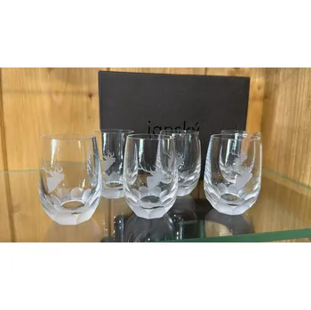 Sklenice Brusírna Janský - ručně broušené sklenice z českého křišťálu na pálenku Jelen set