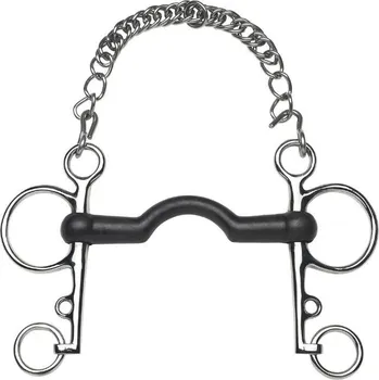 Udidlo pro koně Udidlo pelham FEELING gumové tyčka 135mm/14mm