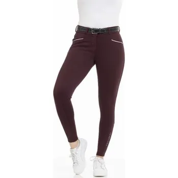 Jezdecké kalhoty Dámské jezdecké rajtky EQUITHEME Originals Claudine full grip burgundy (44)