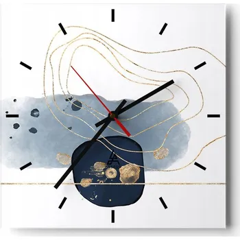 Hodiny Nástěnné hodiny do kuchyně 30x30 Abstrakce Stylové hodiny na skle Loft Tiché