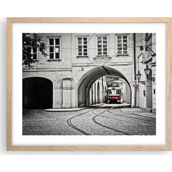 Obraz Obraz plakát v rámu světlý dub 50x40 cm - foto města do obýváku