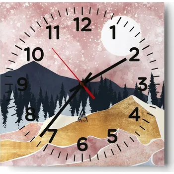 Hodiny Nástěnné hodiny do obýváku 40x40 Grafika Bezhluké hodiny na skle Tiché