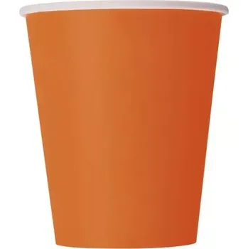 Papírové kelímky oranžové 14 ks