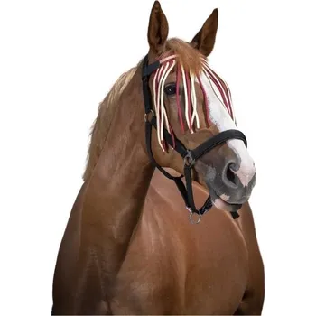 Koňská maska proti hmyzu Třásně proti hmyzu NORTON červené/bílé PONY