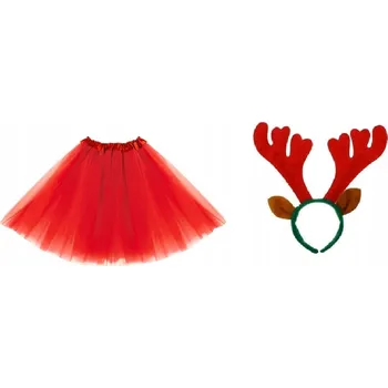 Karnevalový kostým SUPER TuTu Kostým Sob sada, červená, čelenka 30 cm, 2 ks, MK508