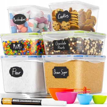 Dóza na potraviny Sada dóz na uskladnění potravin, mouky a cukru Chef's Path 6 ks