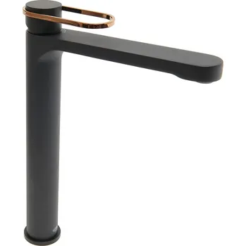 Vodovodní baterie Vysoká umyvadlová baterie SAT Fusion bez výpusti černá/bronz SATBSFU285CPCBR - SATBSFU285CPCBR