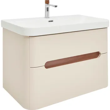 Koupelnový nábytek Koupelnová skříňka s umyvadlem a baterií SAT Fusion 77,5x53x45 cm pískově béžová mat SATFUSION280BEMWBA - SATFUSION280BEMWBA