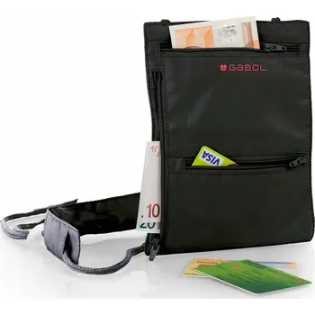 Peněženka Cestovní pouzdro na doklady Gabol černé voděodolné diskrétní na krk se 3 kapsami