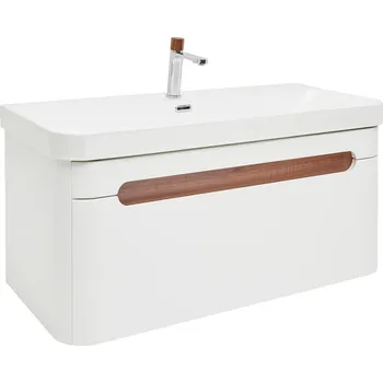 Koupelnový nábytek Koupelnová skříňka s umyvadlem a baterií SAT Fusion 97,5x43x45 cm bílá matná mat SATFUSION100WUBA - SATFUSION100WUBA