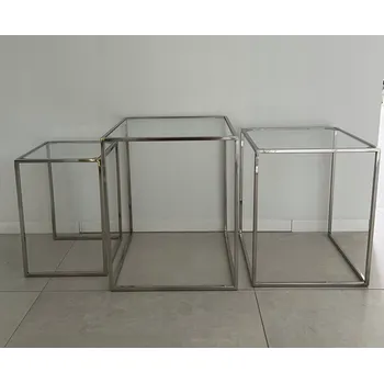 Konferenční stolek Konferenční stolek OTO-HOME čtvercový 45 x 45 x 55 cm stříbrný