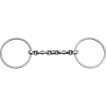 Udidlo pro koně Udidlo stihlo FEELING Waterford velké kroužky lomené 135mm/18mm