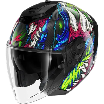 Helma na motorku Otevřená helma Jet RS carbon (černá, modrá, červená), vel. XL