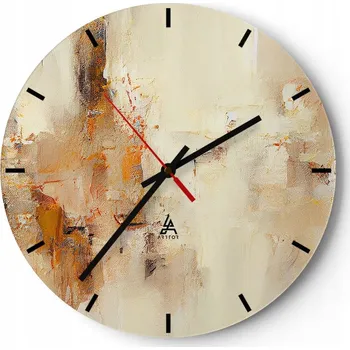 Hodiny Velké nástěnné hodiny 40x40 Abstrakce Skleněné hodiny Kulatý Tiché