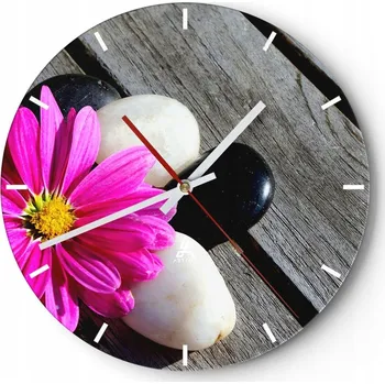 Hodiny Velké nástěnné hodiny 40x40 Květina Skleněné hodiny Kulatý Tiché