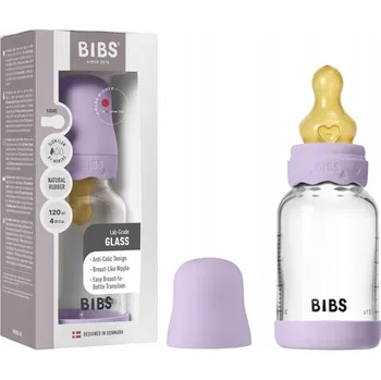 Kojenecká láhev Skleněná kojenecká láhev Antikoliková 120 ml Ivory BIBS Boheme Violet Sky