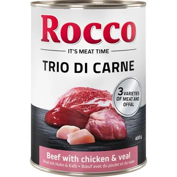 Krmivo pro kočku 24x400g Rocco Classic Trio di Carne - hovězí, kuřecí a telecí