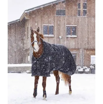 Jezdectví Lehká výběhová deka RIDING WORLD Oxford s fleecem black 155cm
