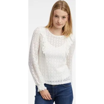 Dámská košile Bílá dámská vzorovaná halenka