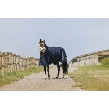 Deka pro koně Lehká výběhová deka EQUITHEME Classic 1200D High Neck 0g navy blue 145cm